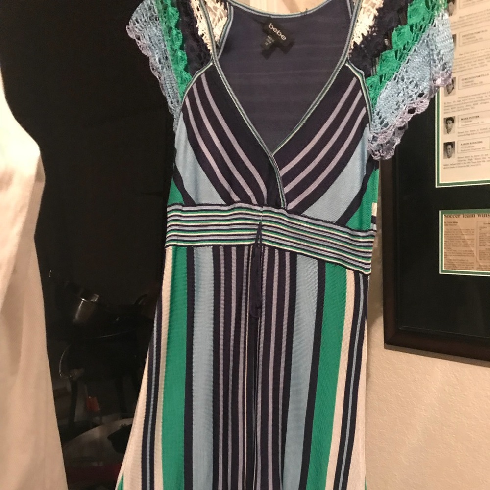 Bebe crochet dress. Beautiful colors